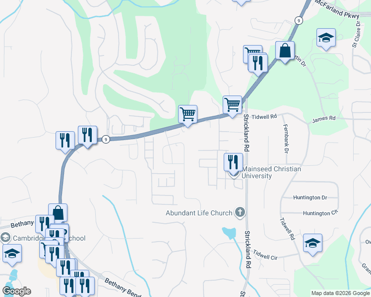 map of restaurants, bars, coffee shops, grocery stores, and more near 3492 Archgate Court in Milton