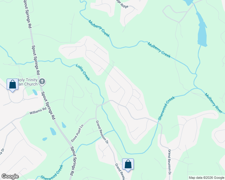 map of restaurants, bars, coffee shops, grocery stores, and more near 6429 Park Bench Place in Hoschton