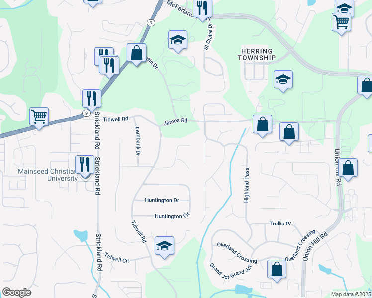 map of restaurants, bars, coffee shops, grocery stores, and more near 240 White Pines Drive in Alpharetta