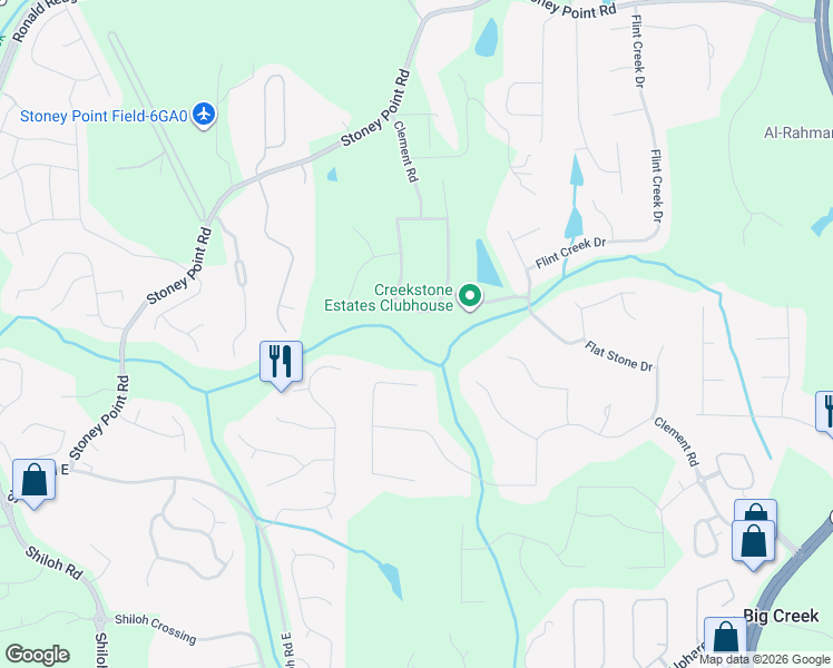 map of restaurants, bars, coffee shops, grocery stores, and more near 2225 Wood Falls Drive in Cumming