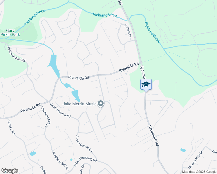 map of restaurants, bars, coffee shops, grocery stores, and more near 5715 Riverside Bay in Sugar Hill