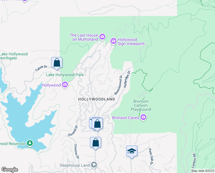 map of restaurants, bars, coffee shops, grocery stores, and more near 6075 Rodgerton Drive in Los Angeles