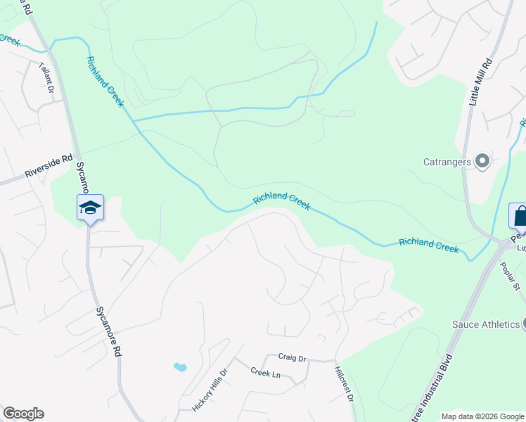 map of restaurants, bars, coffee shops, grocery stores, and more near 1681 Primrose Park Road in Sugar Hill