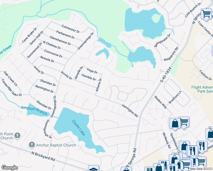map of restaurants, bars, coffee shops, grocery stores, and more near 509 Dove Park Road in Columbia