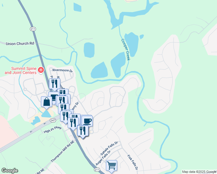 map of restaurants, bars, coffee shops, grocery stores, and more near 6963 Grand Hickory Drive in Braselton