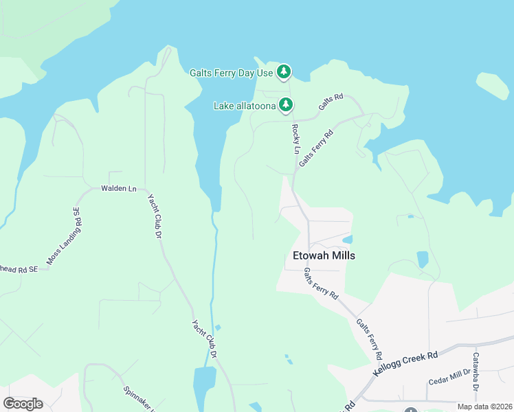 map of restaurants, bars, coffee shops, grocery stores, and more near 3395 Galts Road in Acworth