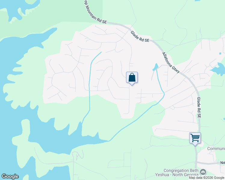 map of restaurants, bars, coffee shops, grocery stores, and more near 7016 Blueberry Ridge Southeast in Acworth