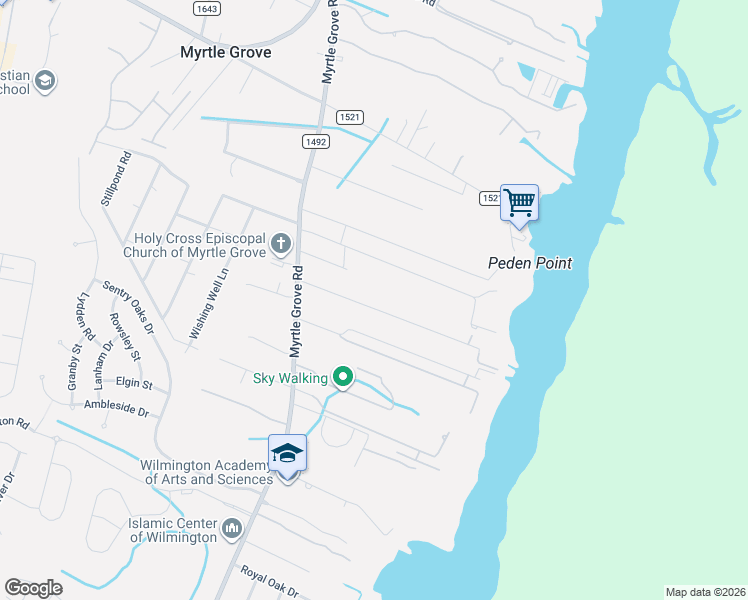 map of restaurants, bars, coffee shops, grocery stores, and more near 1708 Newkirk Rd in Wilmington
