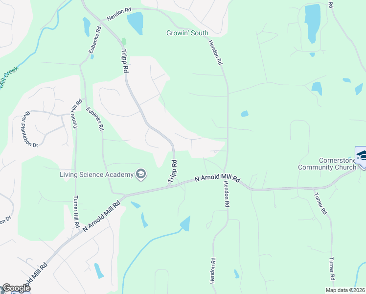 map of restaurants, bars, coffee shops, grocery stores, and more near 302 Fullerton Court in Woodstock