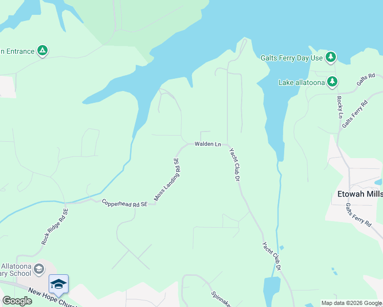 map of restaurants, bars, coffee shops, grocery stores, and more near 3663 Walden Cove Road in Acworth