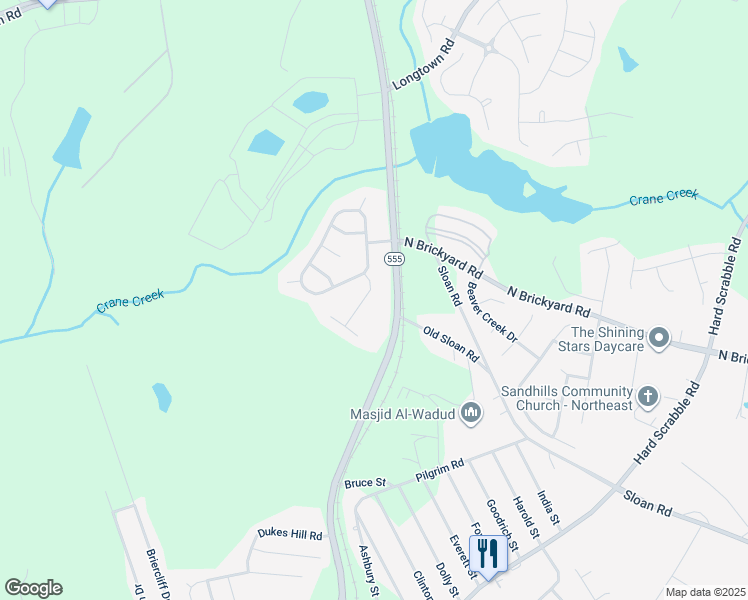 map of restaurants, bars, coffee shops, grocery stores, and more near 410 Providence Plantation Circle in Columbia