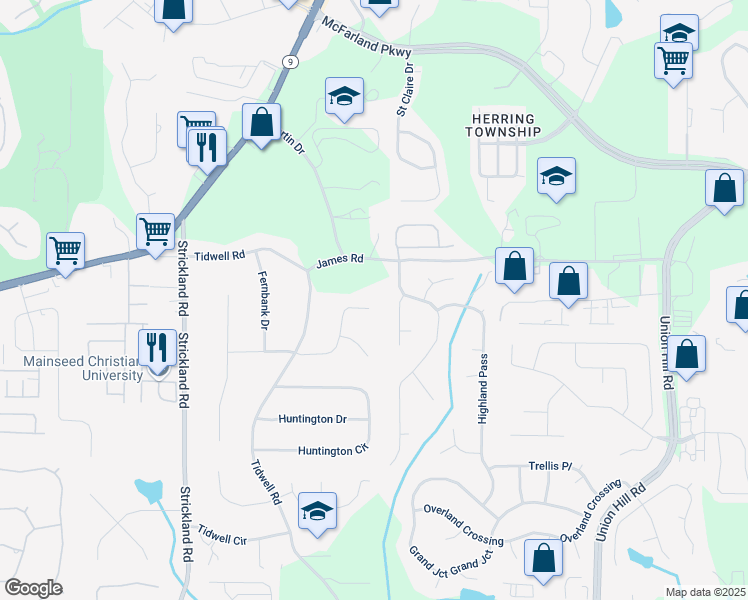 map of restaurants, bars, coffee shops, grocery stores, and more near 255 White Pines Drive in Alpharetta