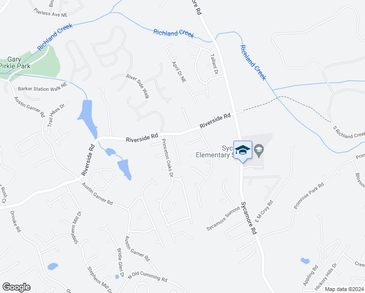 map of restaurants, bars, coffee shops, grocery stores, and more near 1125 Riverside Trce in Sugar Hill