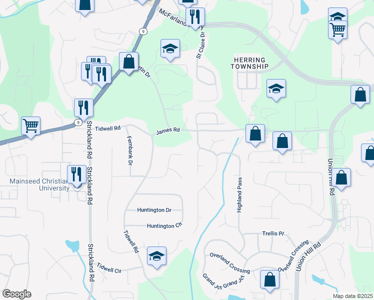 map of restaurants, bars, coffee shops, grocery stores, and more near 255 White Pines Drive in Alpharetta