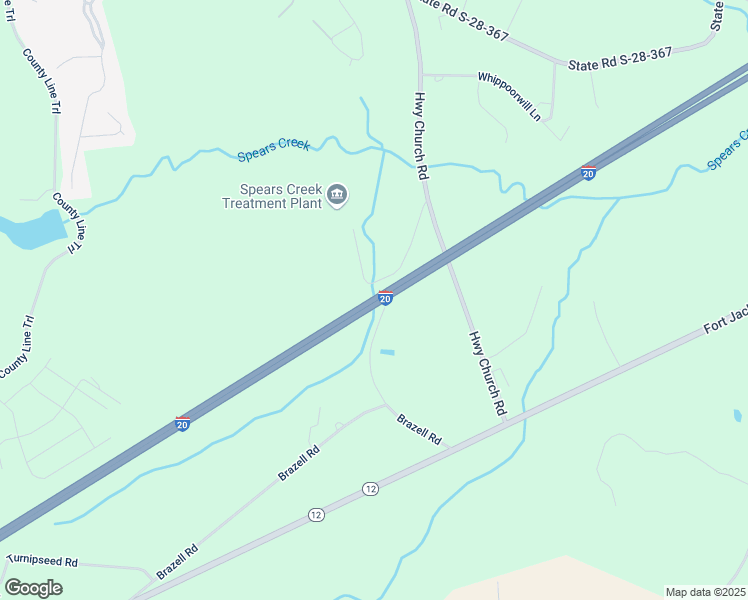 map of restaurants, bars, coffee shops, grocery stores, and more near Interstate 20 in Elgin