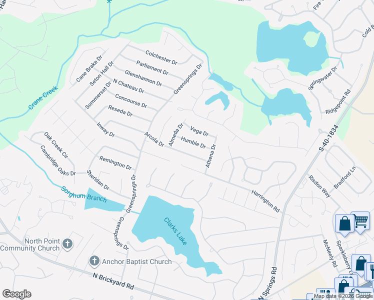 map of restaurants, bars, coffee shops, grocery stores, and more near 520 Humble Drive in Columbia