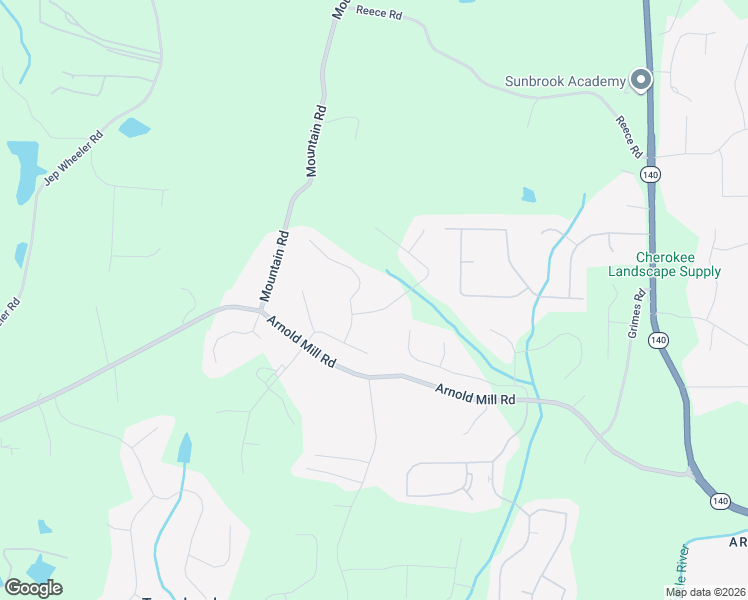map of restaurants, bars, coffee shops, grocery stores, and more near 605 Stoney Creek Road in Woodstock
