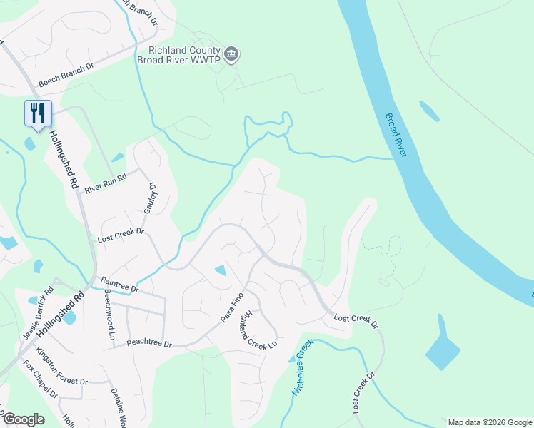 map of restaurants, bars, coffee shops, grocery stores, and more near 638 Bluff Pointe in Columbia