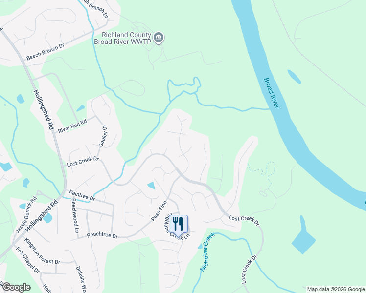 map of restaurants, bars, coffee shops, grocery stores, and more near 638 Bluff Pointe in Columbia