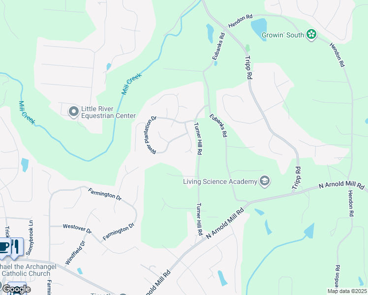 map of restaurants, bars, coffee shops, grocery stores, and more near 822 Plantation Ridge Overlook in Woodstock