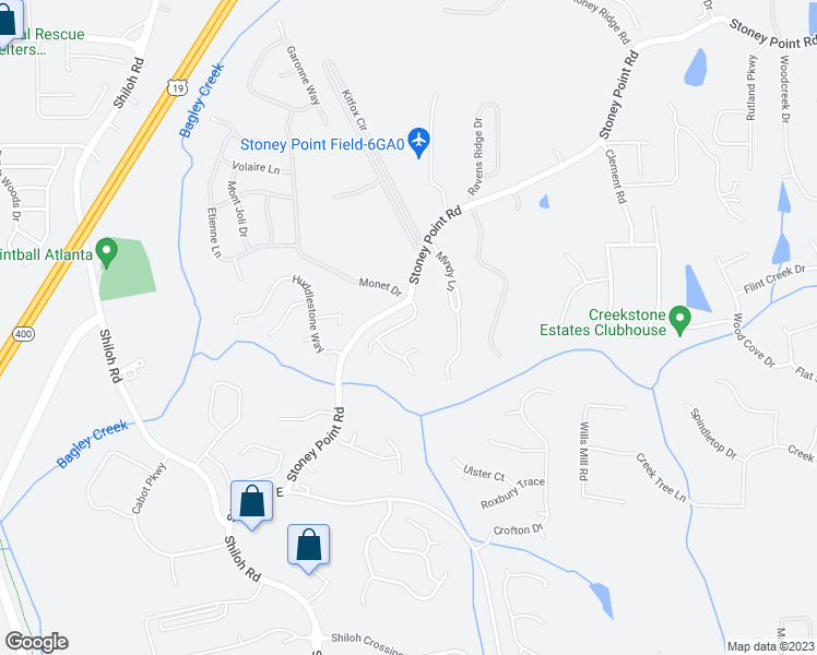 map of restaurants, bars, coffee shops, grocery stores, and more near 2375 Langstrath Lane in Cumming