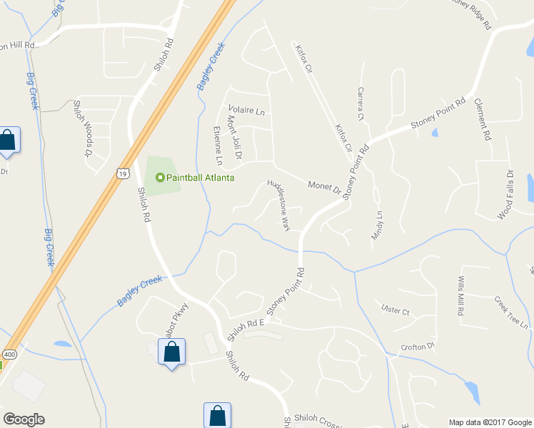 map of restaurants, bars, coffee shops, grocery stores, and more near 2565 Glaramara Terrace in Cumming