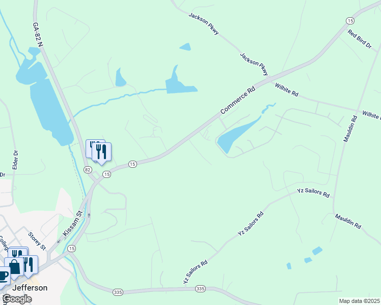 map of restaurants, bars, coffee shops, grocery stores, and more near 66 Woodmont Lane in Jefferson