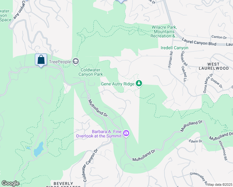 map of restaurants, bars, coffee shops, grocery stores, and more near 12066 Summit Circle in Beverly Hills