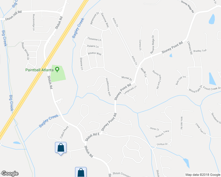 map of restaurants, bars, coffee shops, grocery stores, and more near 2420 Huddlestone Way in Cumming