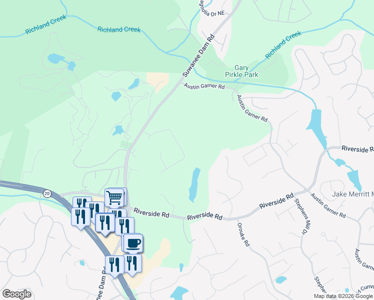 map of restaurants, bars, coffee shops, grocery stores, and more near 750 Links View Drive in Sugar Hill