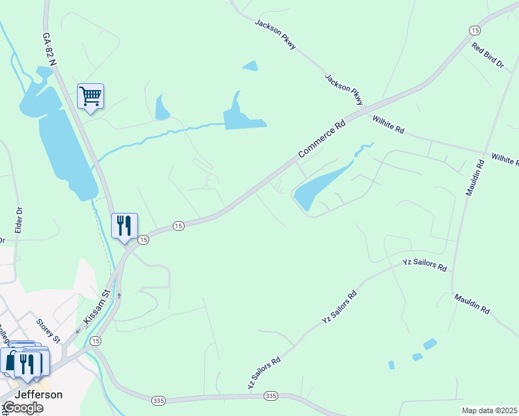 map of restaurants, bars, coffee shops, grocery stores, and more near 66 Woodmont Lane in Jefferson