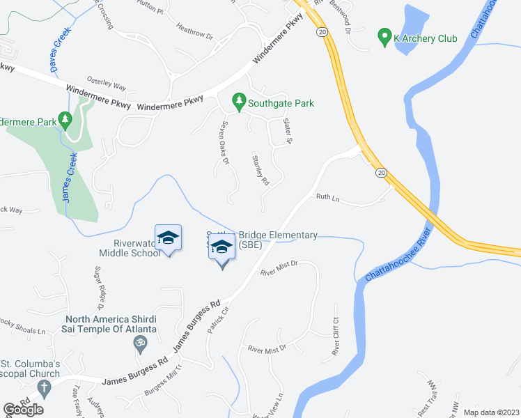map of restaurants, bars, coffee shops, grocery stores, and more near 3970 Sweeting Drive in Cumming