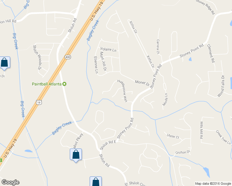 map of restaurants, bars, coffee shops, grocery stores, and more near 2565 Glaramara Terrace in Cumming