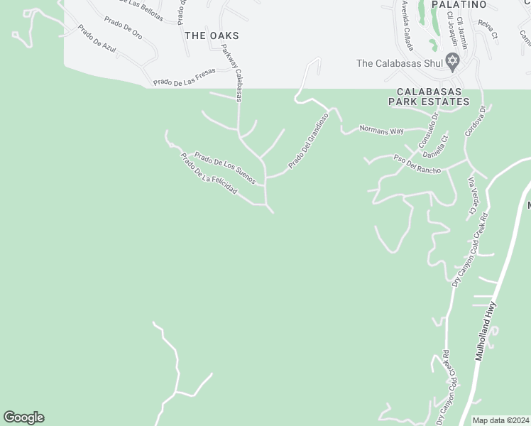 map of restaurants, bars, coffee shops, grocery stores, and more near 25302 Prado De La Magia in Calabasas