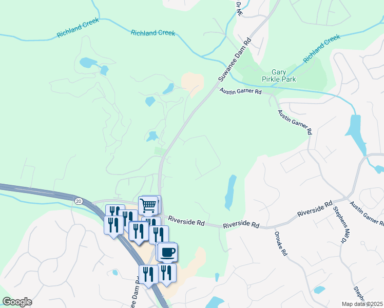 map of restaurants, bars, coffee shops, grocery stores, and more near 6050 Eagle Close Lane in Sugar Hill