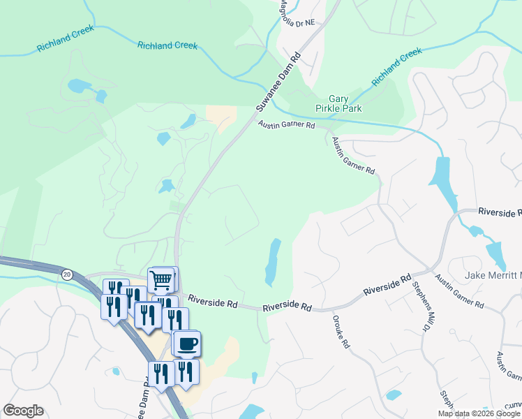 map of restaurants, bars, coffee shops, grocery stores, and more near 750 Links View Drive in Sugar Hill
