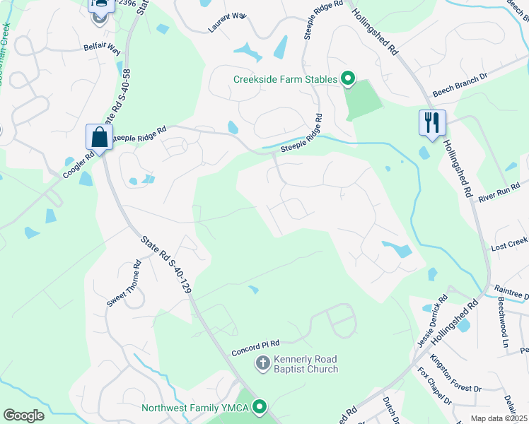 map of restaurants, bars, coffee shops, grocery stores, and more near 304 Whiskery Lane in Irmo