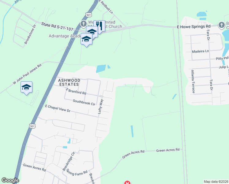 map of restaurants, bars, coffee shops, grocery stores, and more near 409 Spud Lane in Florence