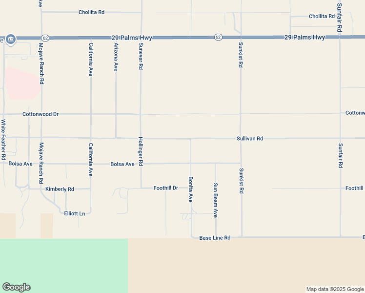 map of restaurants, bars, coffee shops, grocery stores, and more near 6920 Bonita Avenue in Joshua Tree