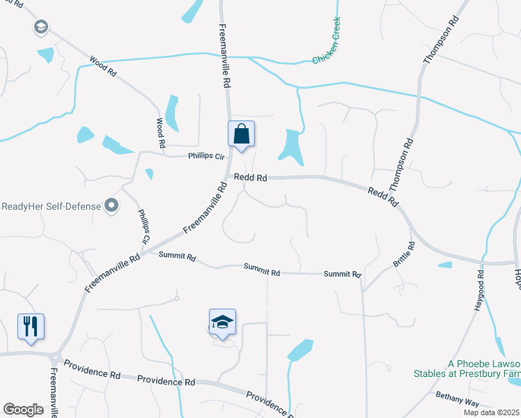 map of restaurants, bars, coffee shops, grocery stores, and more near 1635 Reddstone Close in Alpharetta