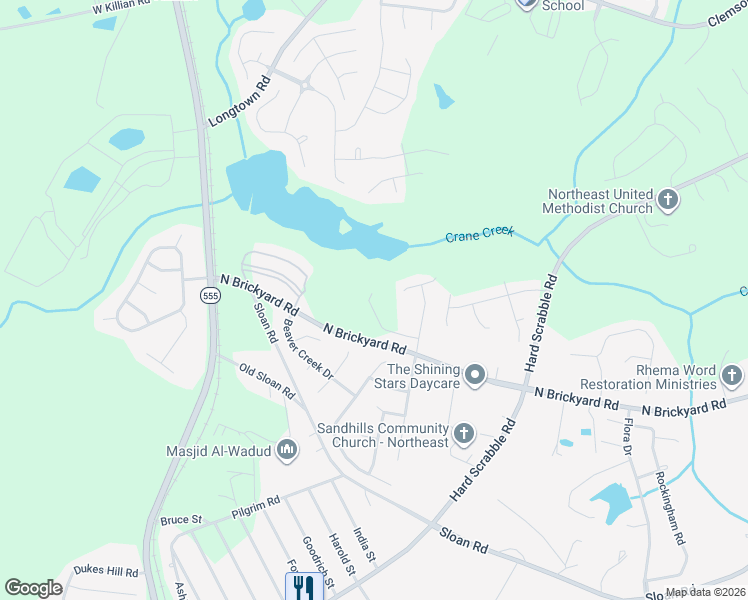 map of restaurants, bars, coffee shops, grocery stores, and more near 149 Orchard Park Road in Columbia