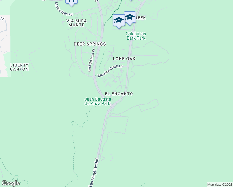 map of restaurants, bars, coffee shops, grocery stores, and more near 3800 Orchid Lane in Calabasas