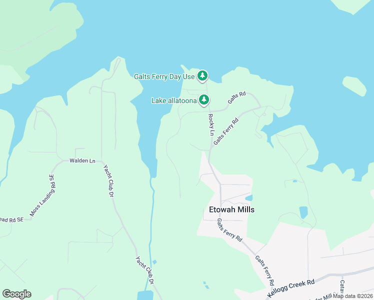 map of restaurants, bars, coffee shops, grocery stores, and more near 7179 Galts Ferry Road in Acworth