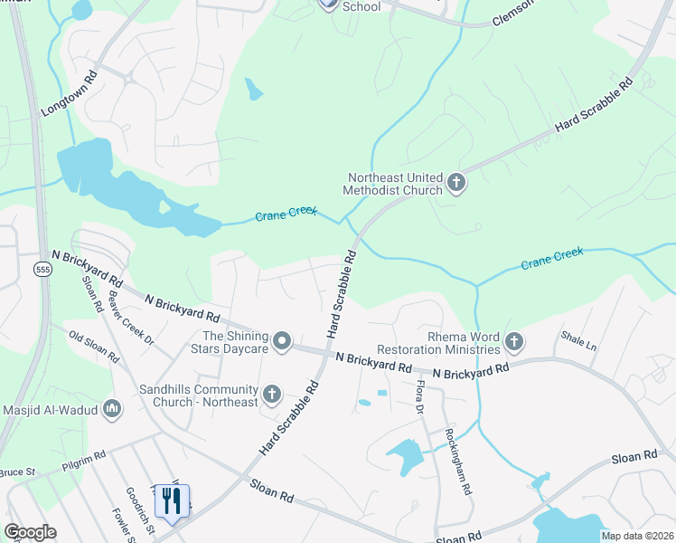 map of restaurants, bars, coffee shops, grocery stores, and more near 104 Grinders Mill Road in Columbia