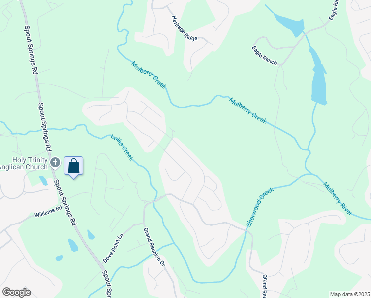 map of restaurants, bars, coffee shops, grocery stores, and more near 6248 Cedar Springs Lane in Hoschton