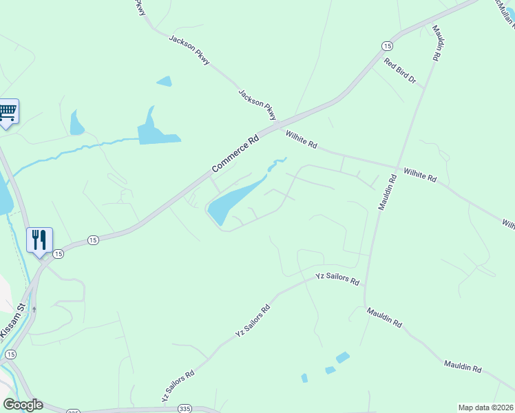 map of restaurants, bars, coffee shops, grocery stores, and more near 95 Blakewood Court in Jefferson