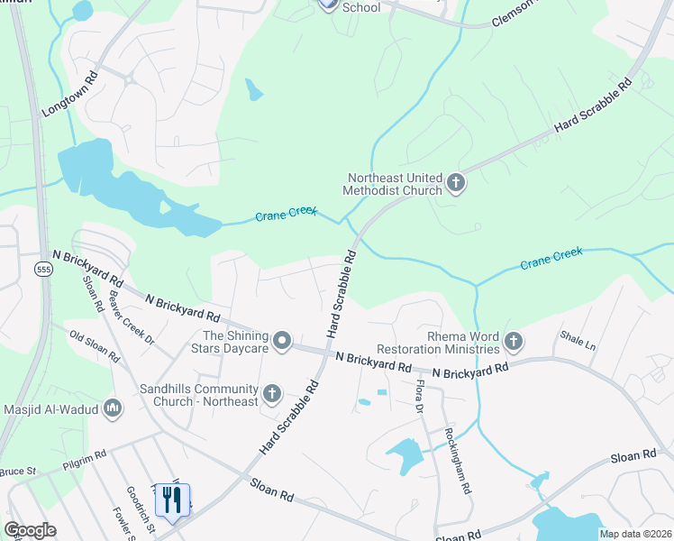 map of restaurants, bars, coffee shops, grocery stores, and more near 104 Grinders Mill Road in Columbia