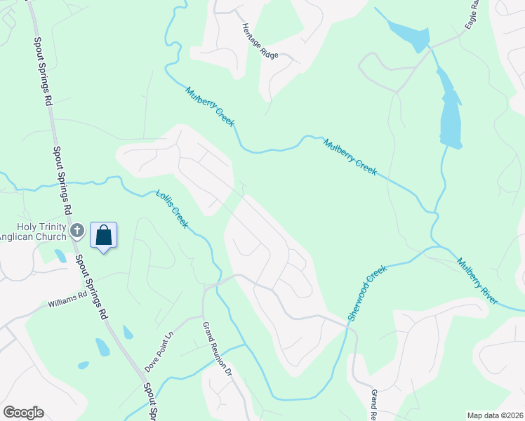 map of restaurants, bars, coffee shops, grocery stores, and more near 6260 Cedar Springs Lane in Hoschton