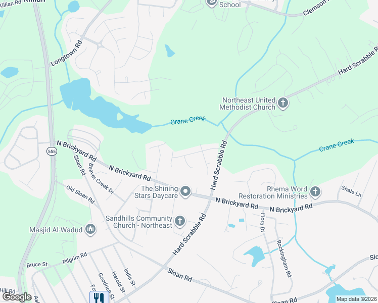map of restaurants, bars, coffee shops, grocery stores, and more near 202 Grinders Mill Road in Columbia