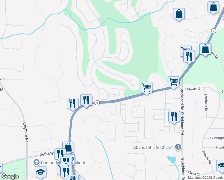 map of restaurants, bars, coffee shops, grocery stores, and more near 3251 Compass Way in Alpharetta